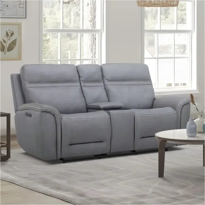7007bg-23p Liberty Furniture Loveseat W/console P3 & Zg – Bleu Gray