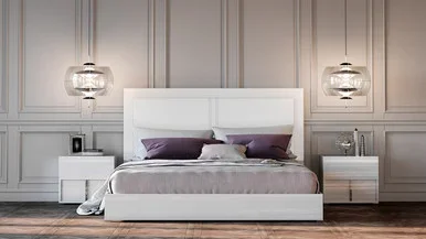 “Full Size” Modrest Nicla Italian Modern White Bedroom Set / VGACNICLA-SET-FULL