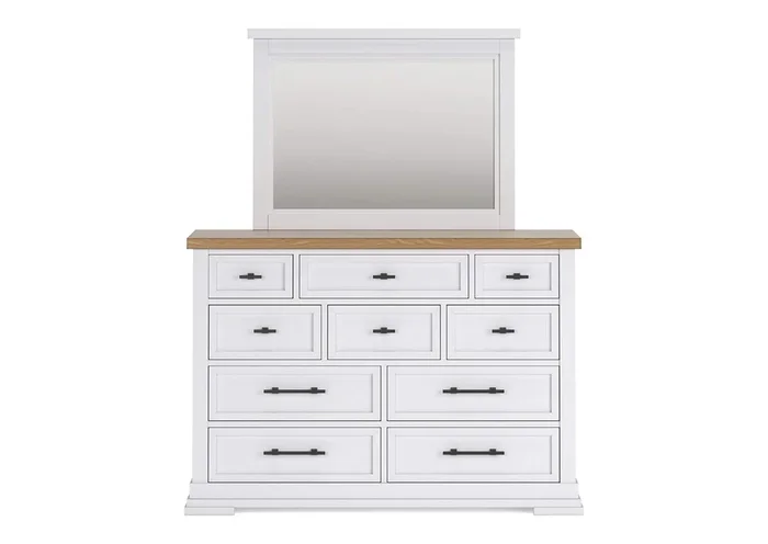 Ashbryn Queen Panel Storage Bed with Mirrored Dresser, Chest and Nightstand
