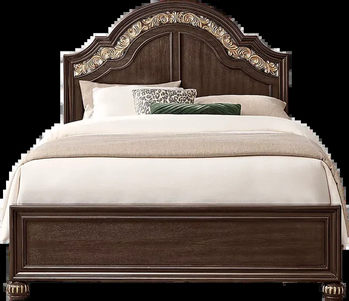 Augustine Brown Dark Wood 3 Pc Queen Bed