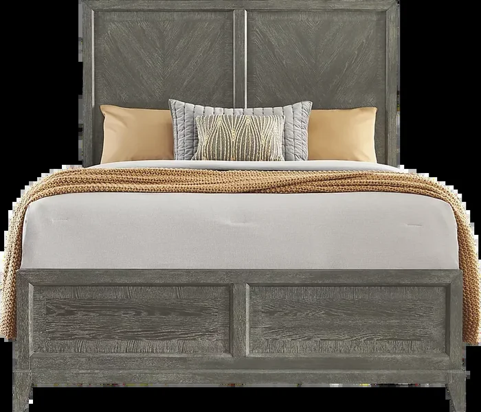 Cindy Crawford Kailey Park Charcoal Gray 3 Pc King Panel Bed