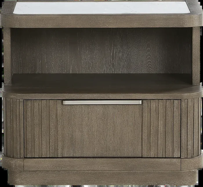 Drew & Jonathan Sausalito Brown Dark Wood Open Nightstand