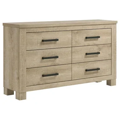 Oakglen 6-drawer Bedroom Dresser Weathered Oak / CS-225103
