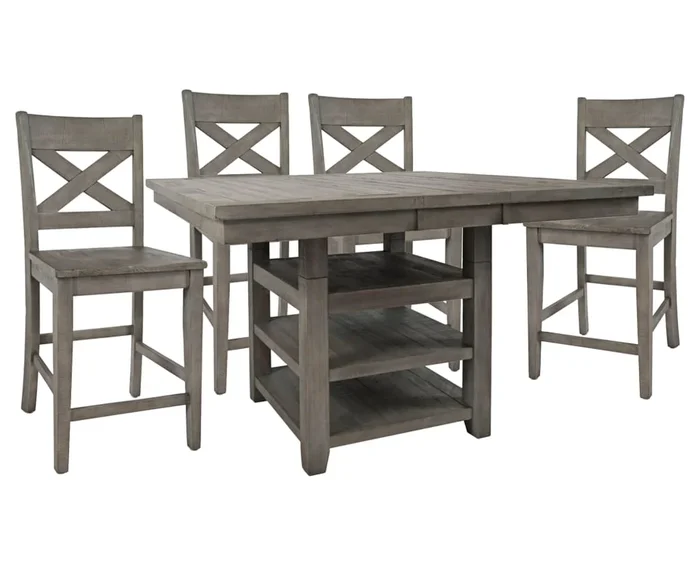 Oberlin 5 Pc. Adjustable Height Dining Set w/ Barstools