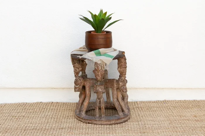 Rare Oversize African Babanki Painted Table